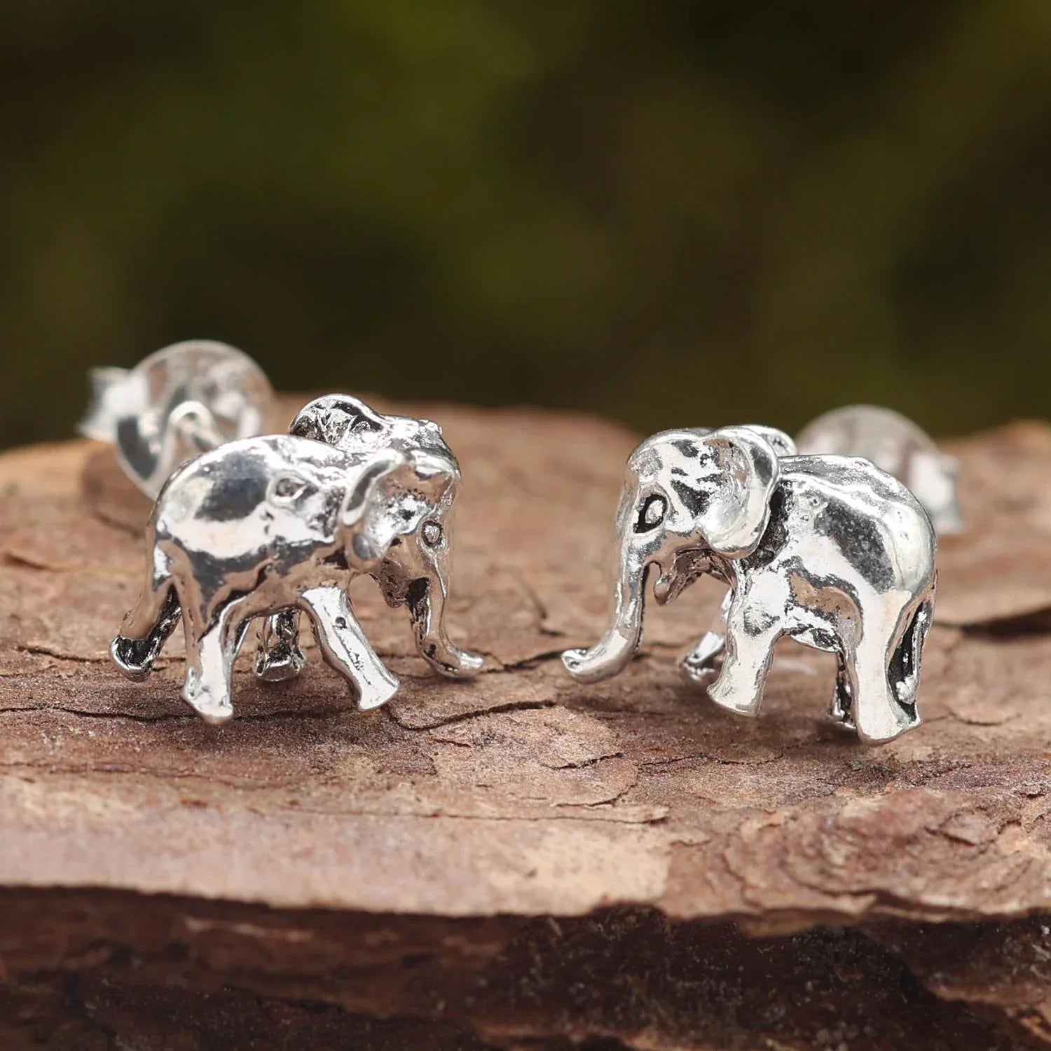 Elefanten Schmuck Ohrstecker Silber 925 Ohrringe großer Elefant Glück
