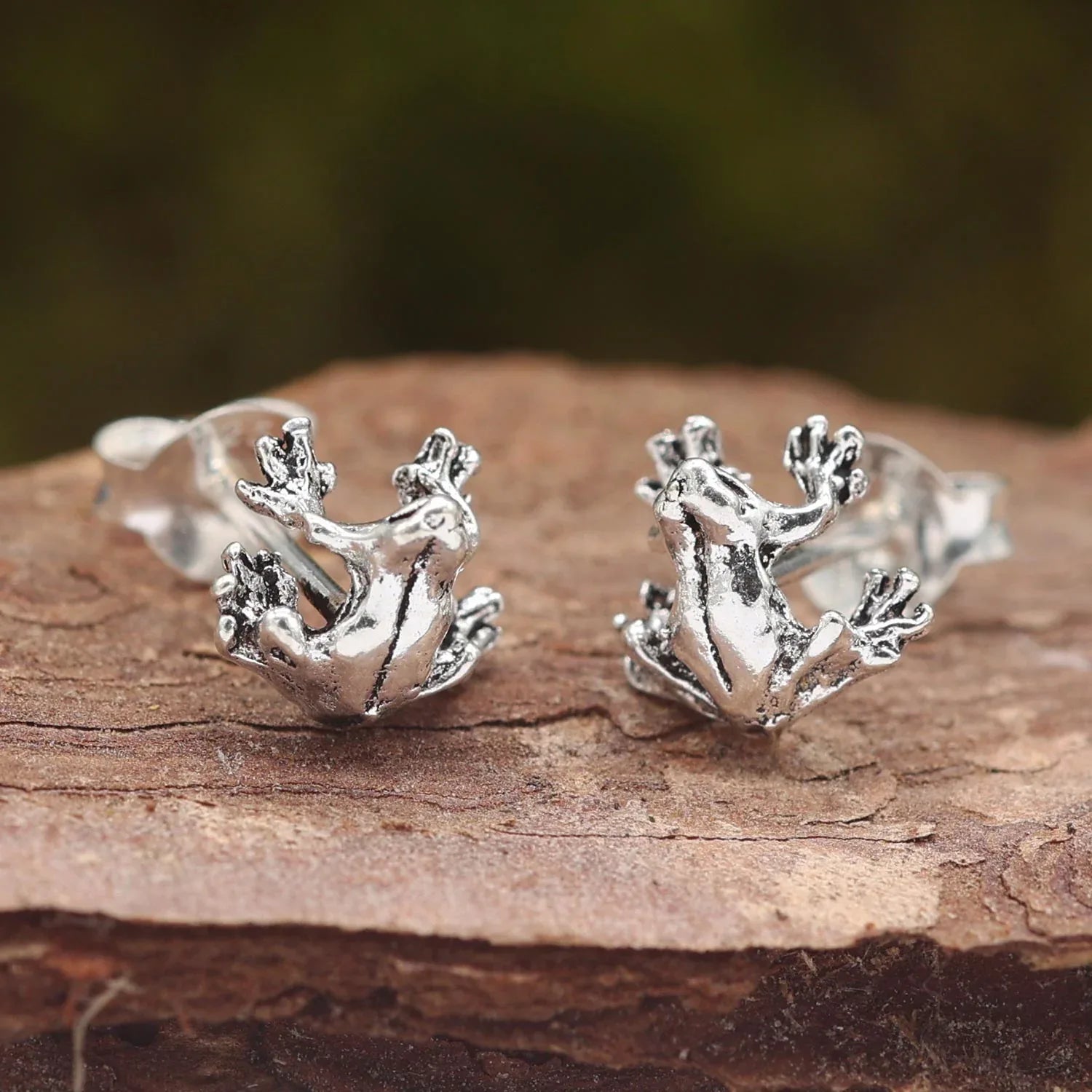 Frosch Schmuck Ohrstecker Silber 925 Ohrringe Tiere