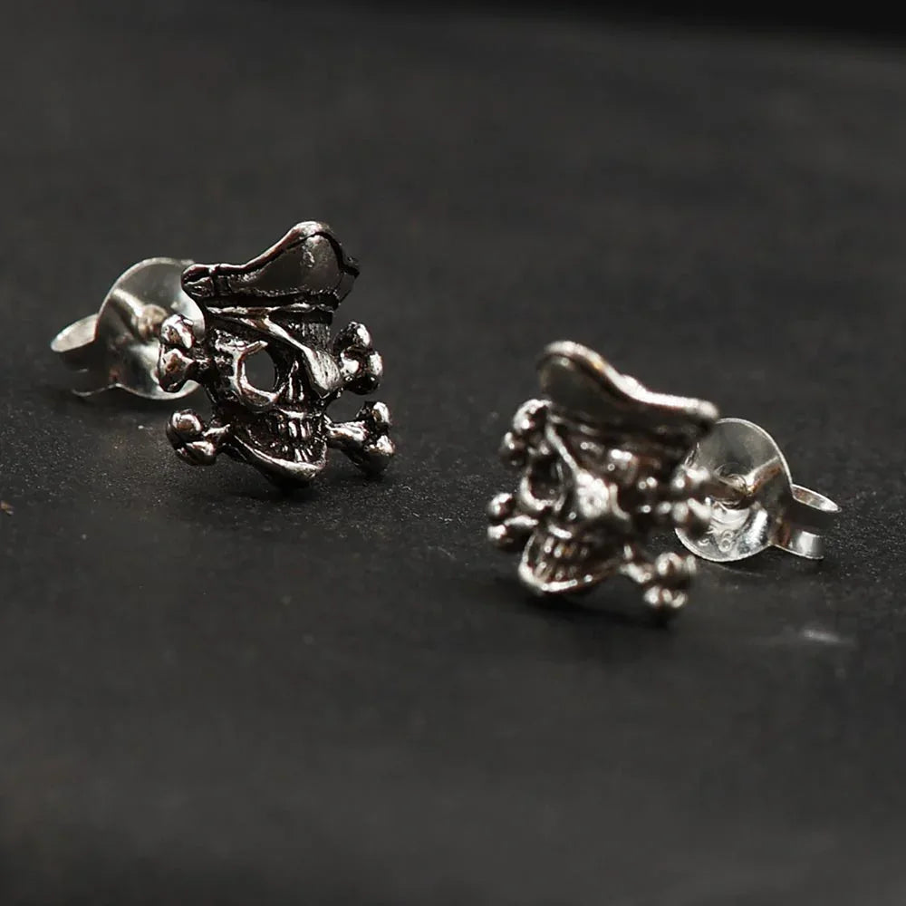 Pirat Ohrstecker 925 Silber Augenklappe