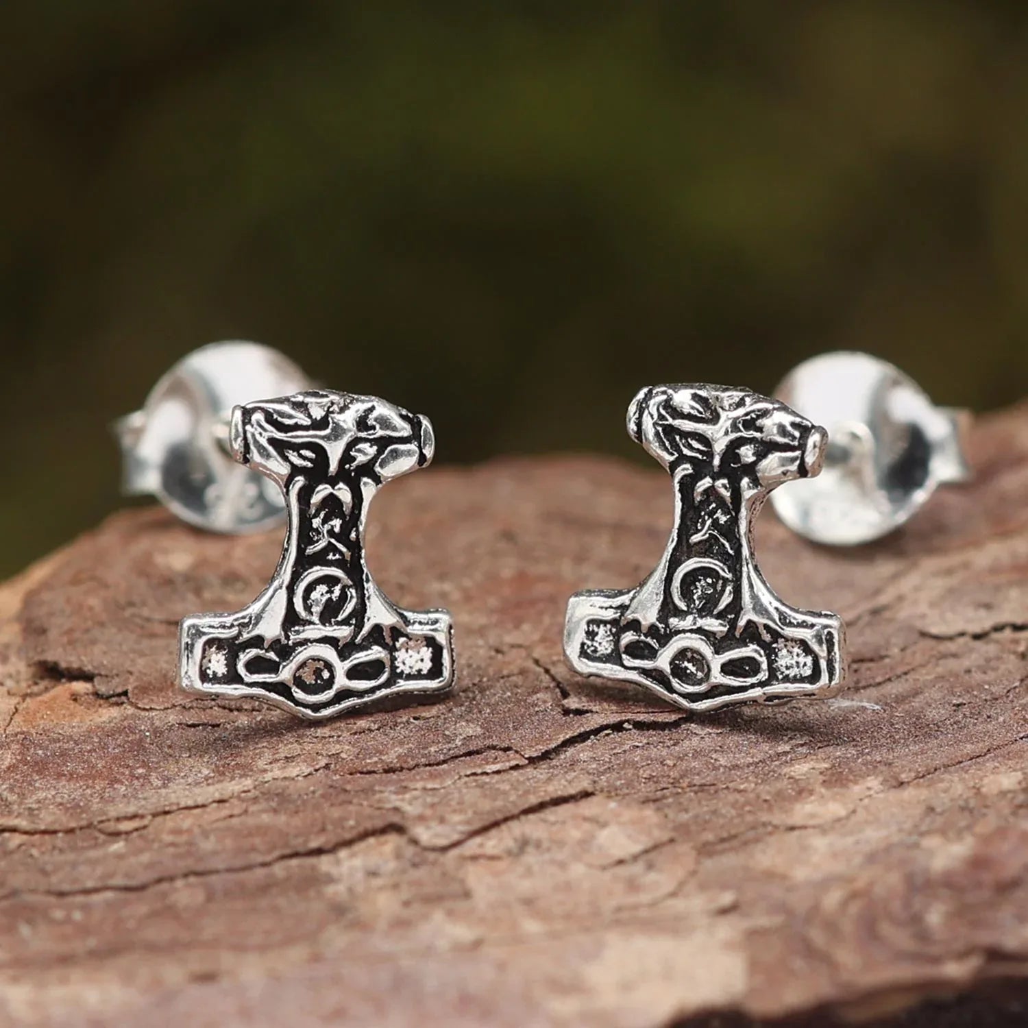 Thorshammer Ohrringe Stecker Silber Ohrschmuck Wikinger