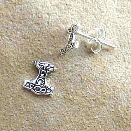 Thorshammer Ohrstecker Silber Ohrschmuck