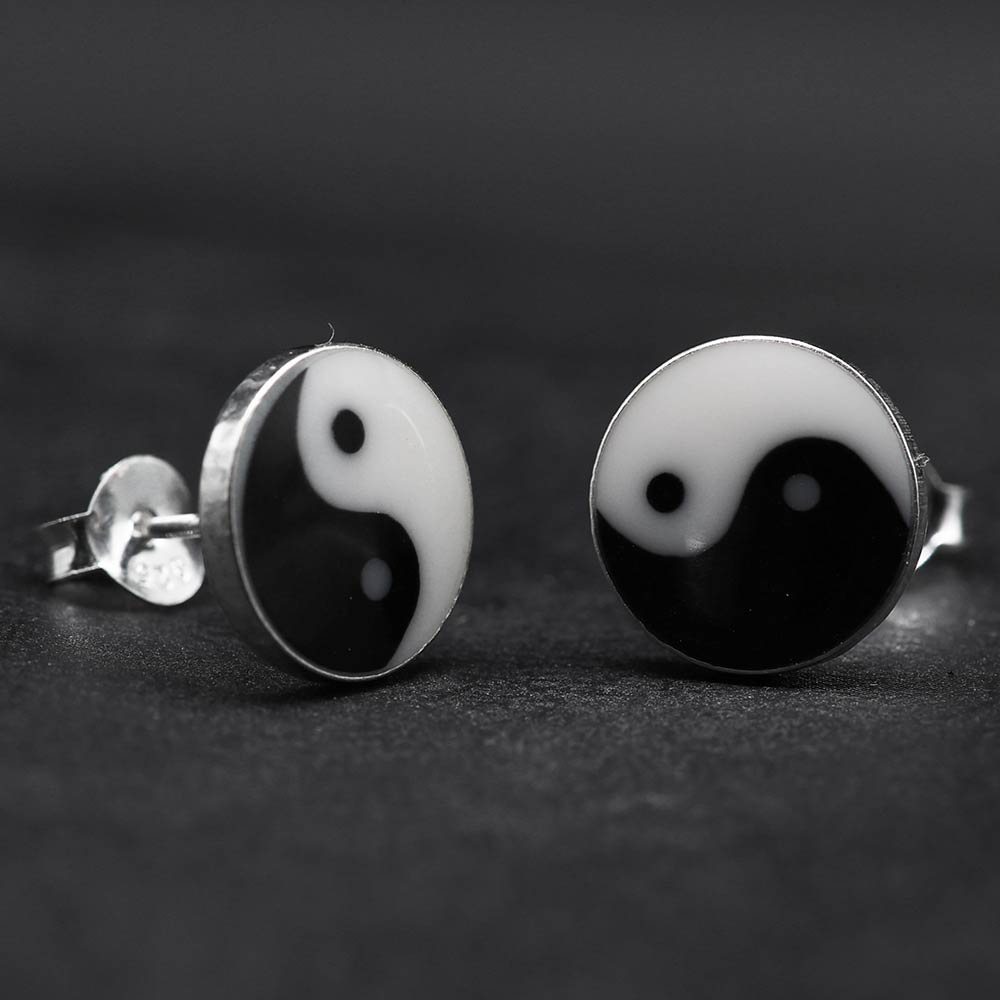 Jing Jang Ohrstecker Silber große Ohrringe