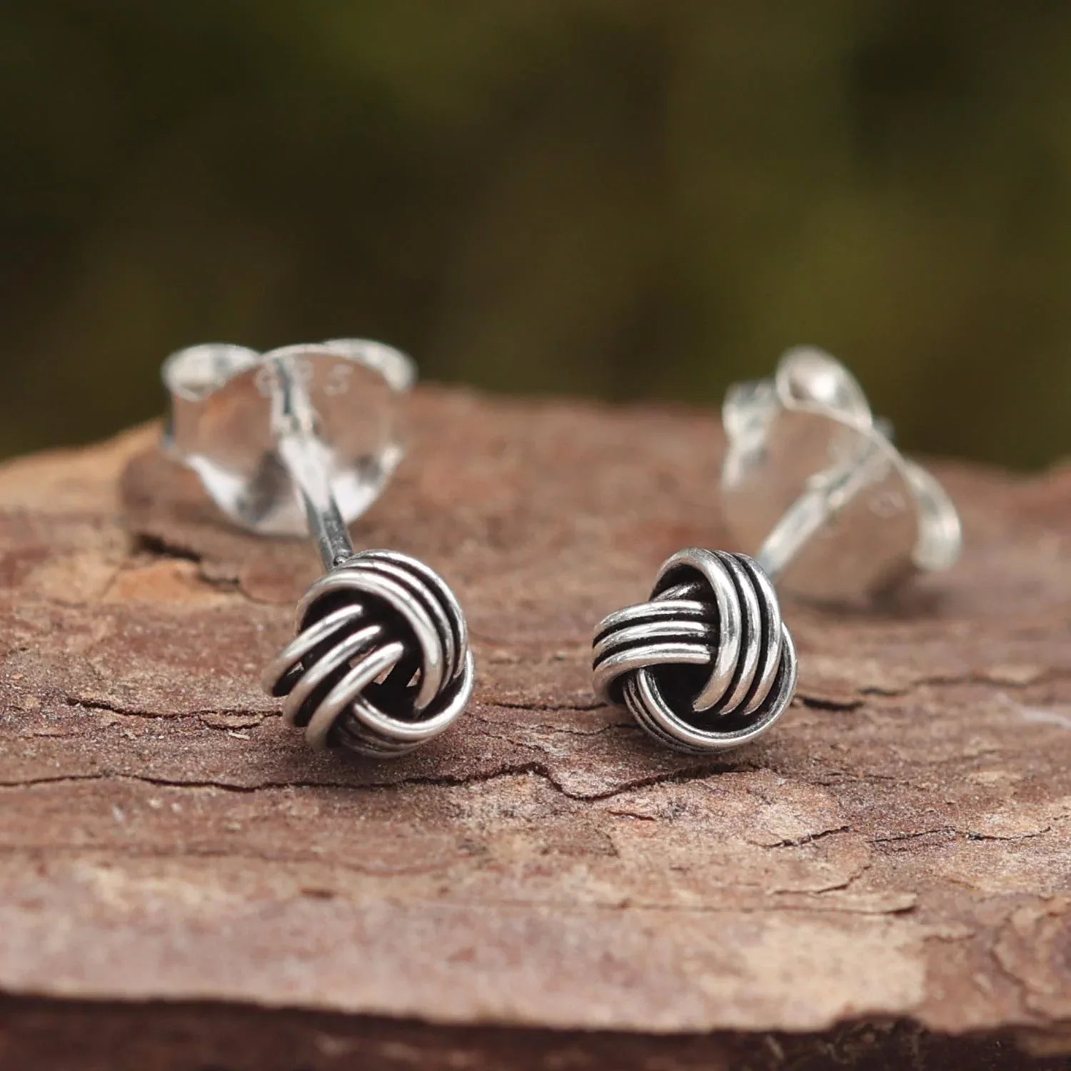 Knoten Ohrstecker ausgefallener Schmuck aus Sterlingsilber