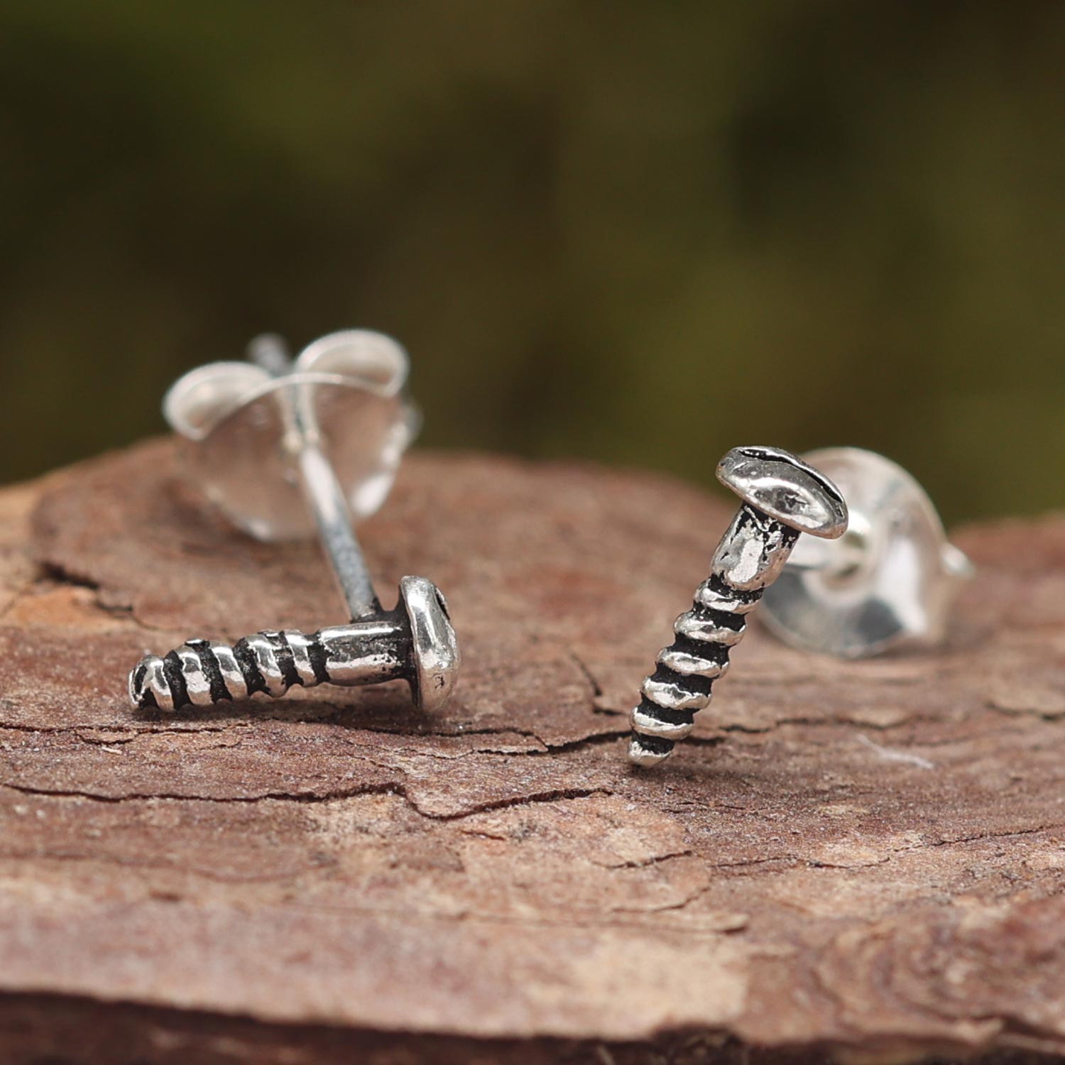 Schraube Ohrstecker ausgefallener Schmuck aus Sterlingsilber