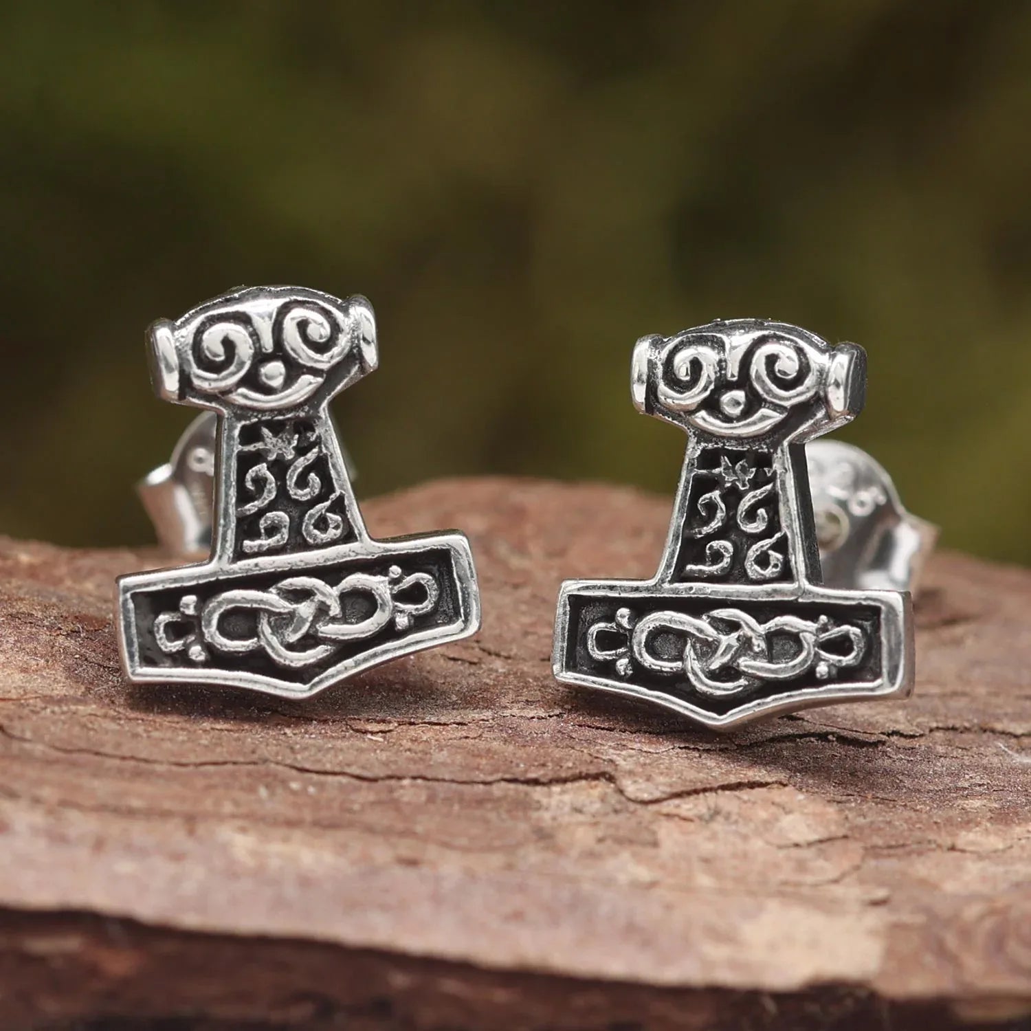 Thorshammer Ohrstecker ausgefallene 925 Silber Ohrringe Wikinger