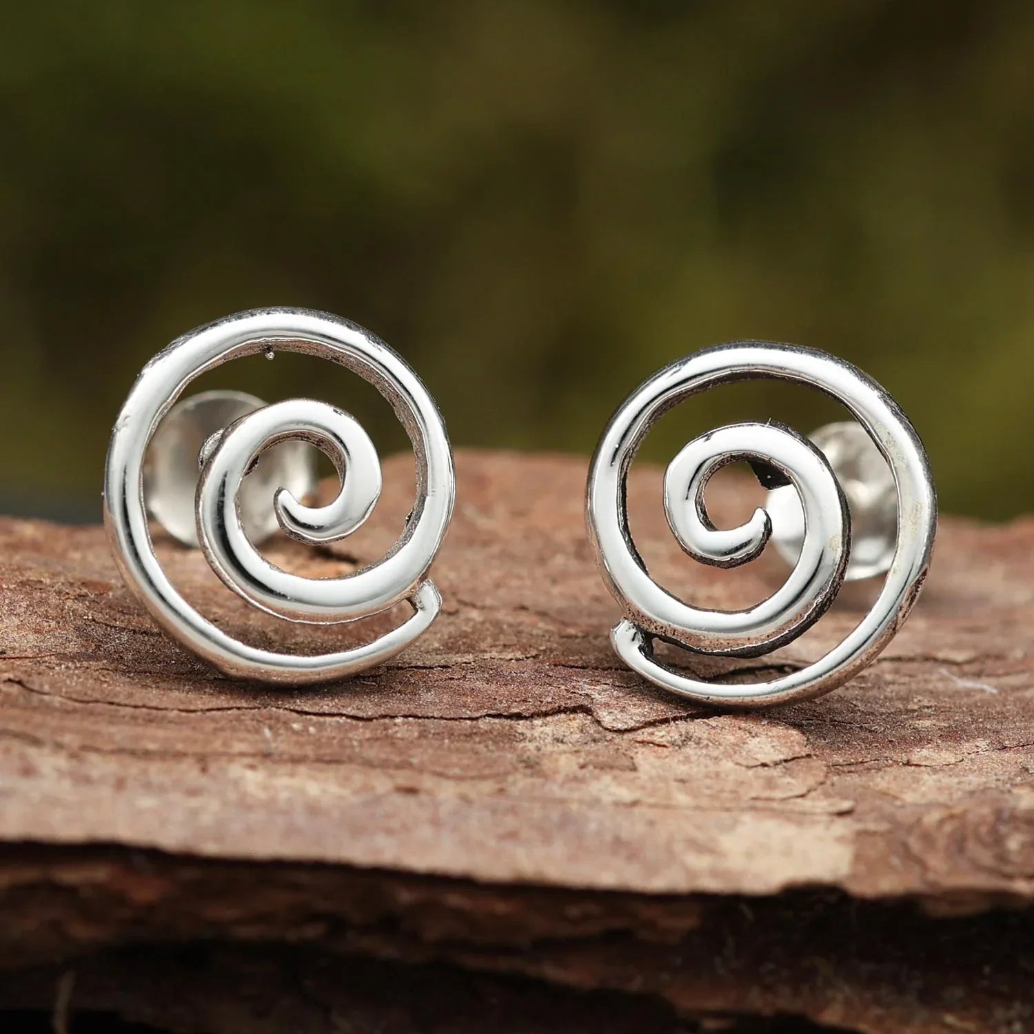 Spiralen Ohrstecker ausgefallene 925 Silber Ohrringe zeitlos