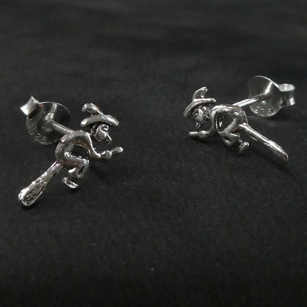 Hexen Silber Ohrstecker 925 Silber Ohrring Hexe