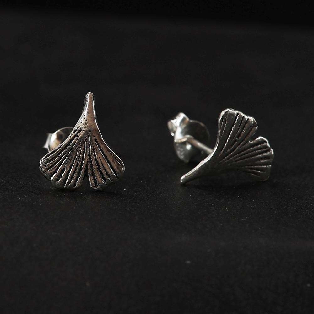 Ginkgo Ohrstecker 925 Silber Damen Ohrringe Silberschmuck