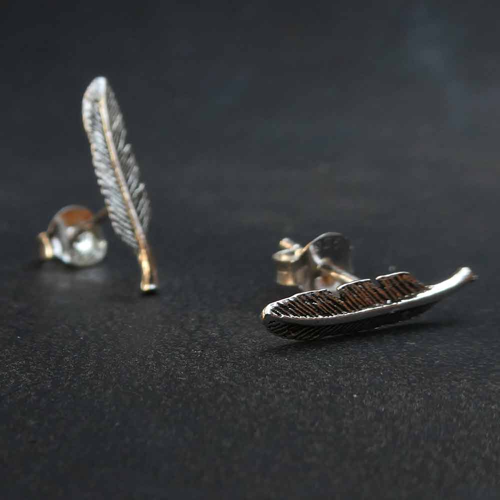 Feder Ohrringe Ohrste cker silber Ohrschmuck Stück Paar Sterlingsilber