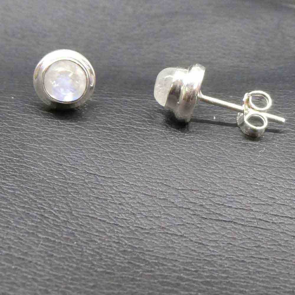 schlichte Mondstein Ohrstecker