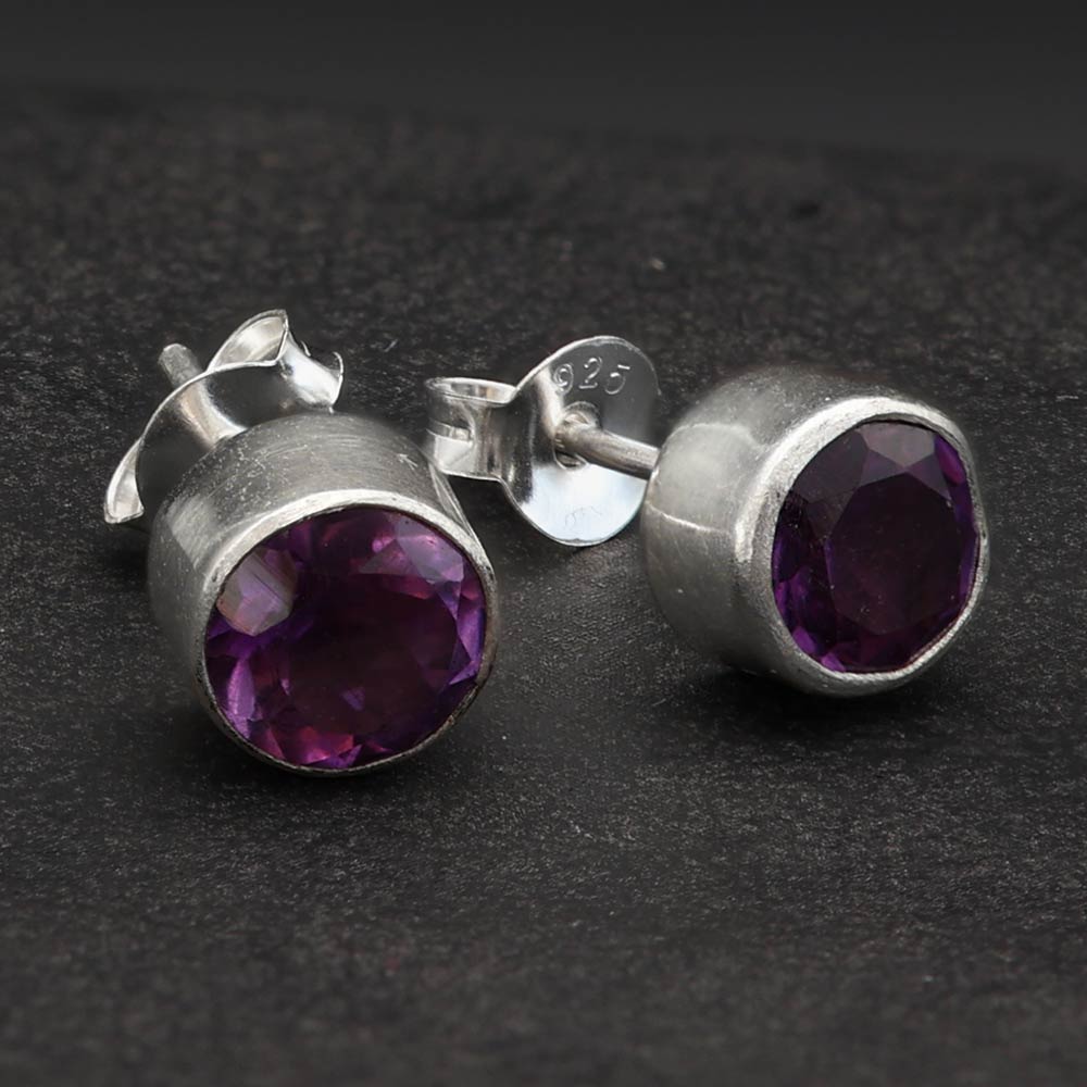 Amethyst Ohrstecker 925 Sterlingsilber Frauen Ohrschmuck Edelsteine