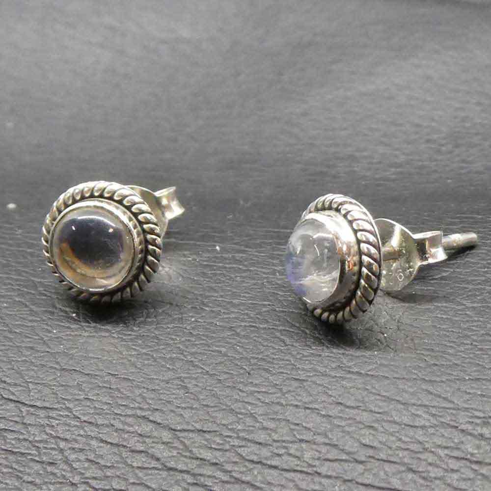 Mondstein Ohrring 925 Silber Schmuck Ohrstecker Damen Edelstein