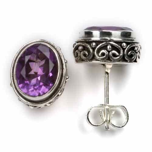 Amethyst Ohrstecker Steinschmuck