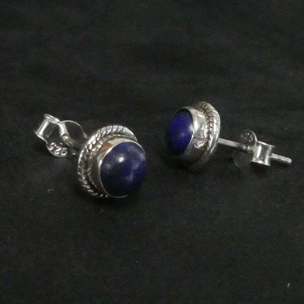 Lapislazuli Ohrstecker 925 Silber edler Damen Ohrschmuck Handarbeit