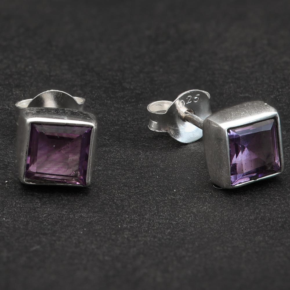 Amethyst Ohrstecker Ohrschmuck Frauen 925 Silber Ohrringe