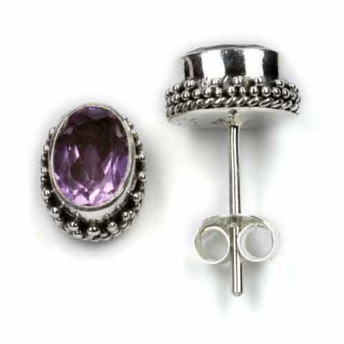 Amethyst Ohrstecker Steinschmuck Stein