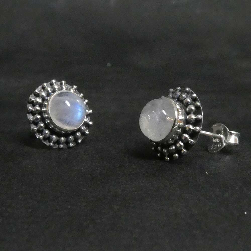 Mondstein Schmuck 925 Silber Ohrstecker Steinschmuck Damen