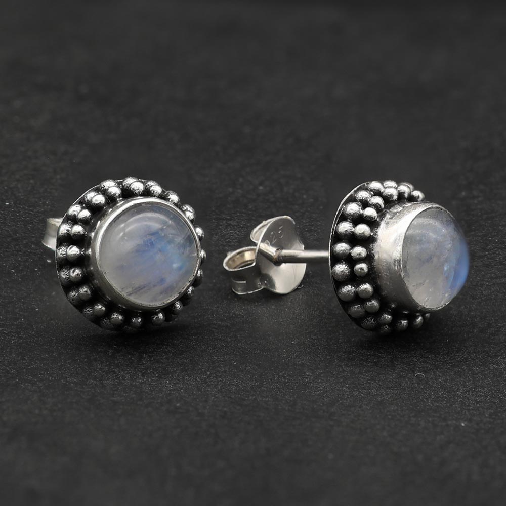 Ohrschmuck Ohrstecker 925 Silber Mondstein echte Edelstein Ohrringe