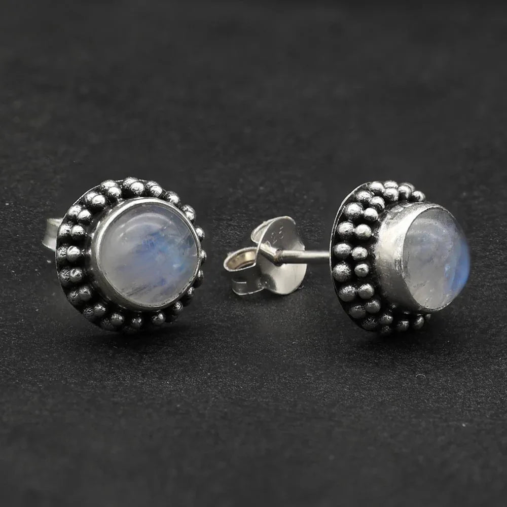 Ohrschmuck Ohrstecker 925 Silber Mondstein echte Edelstein Ohrringe