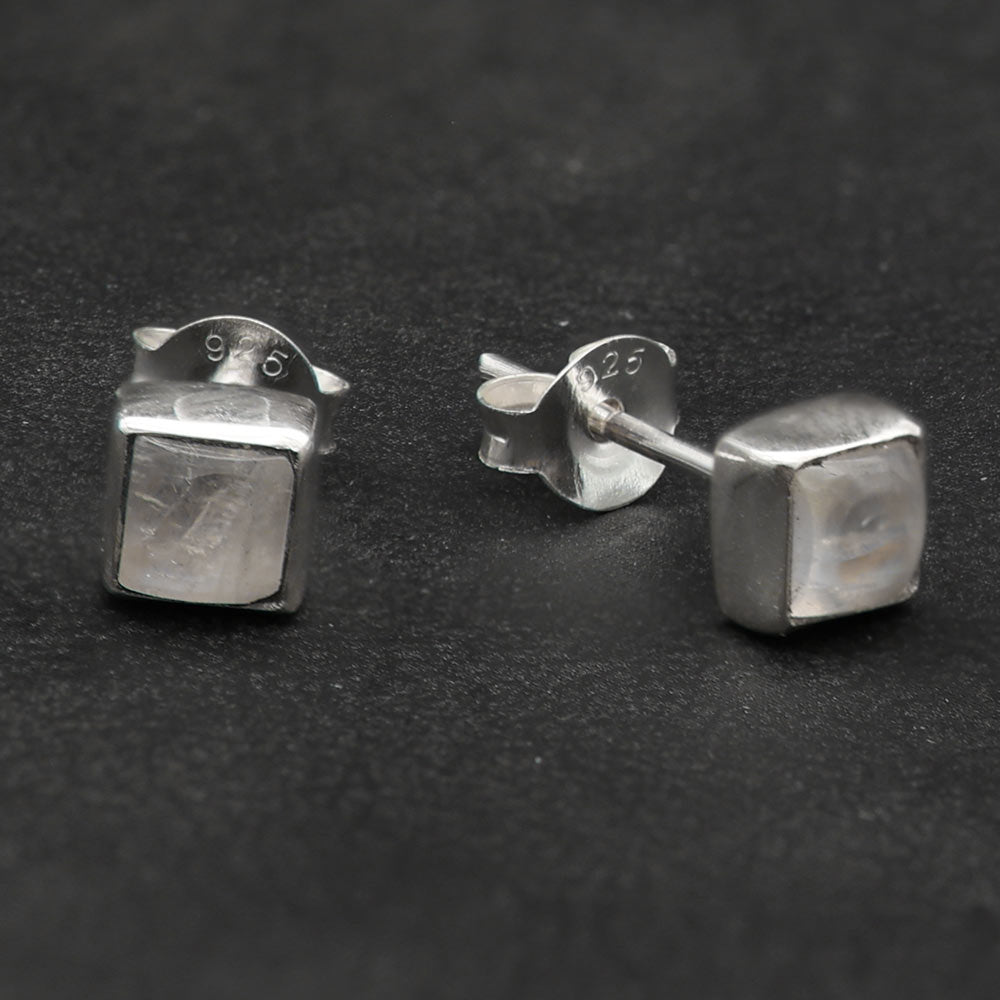 Ohrstecker 925 Silber Mondstein handarbeit Ohrschmuck mit echten Edelsteinen