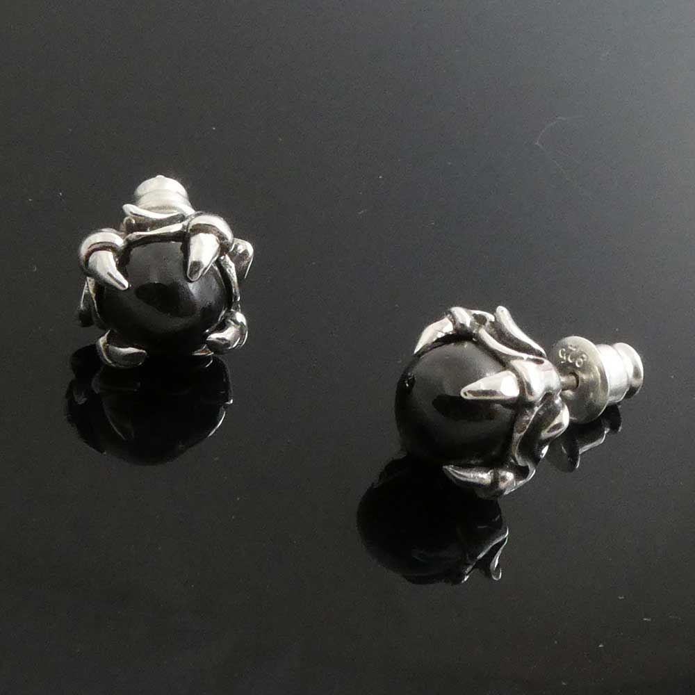 Ohrstecker Gothic Design Kralle Sterndiopsid exklusiver Ohrschmuck Ohrstecker 925er Silber