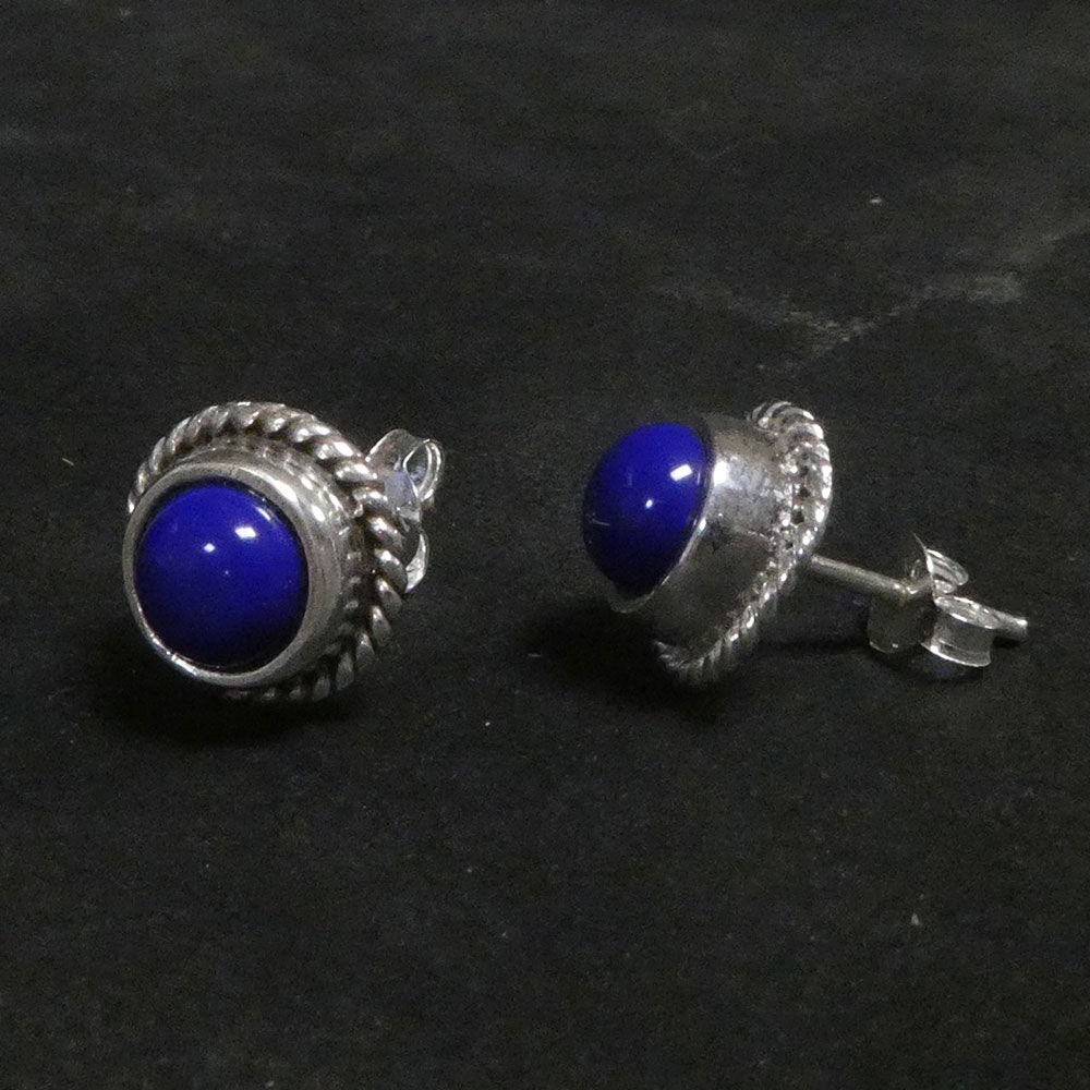 Lapislazuli 925 Silber Edelstein Ohrstecker Damen ausgefallen günstig