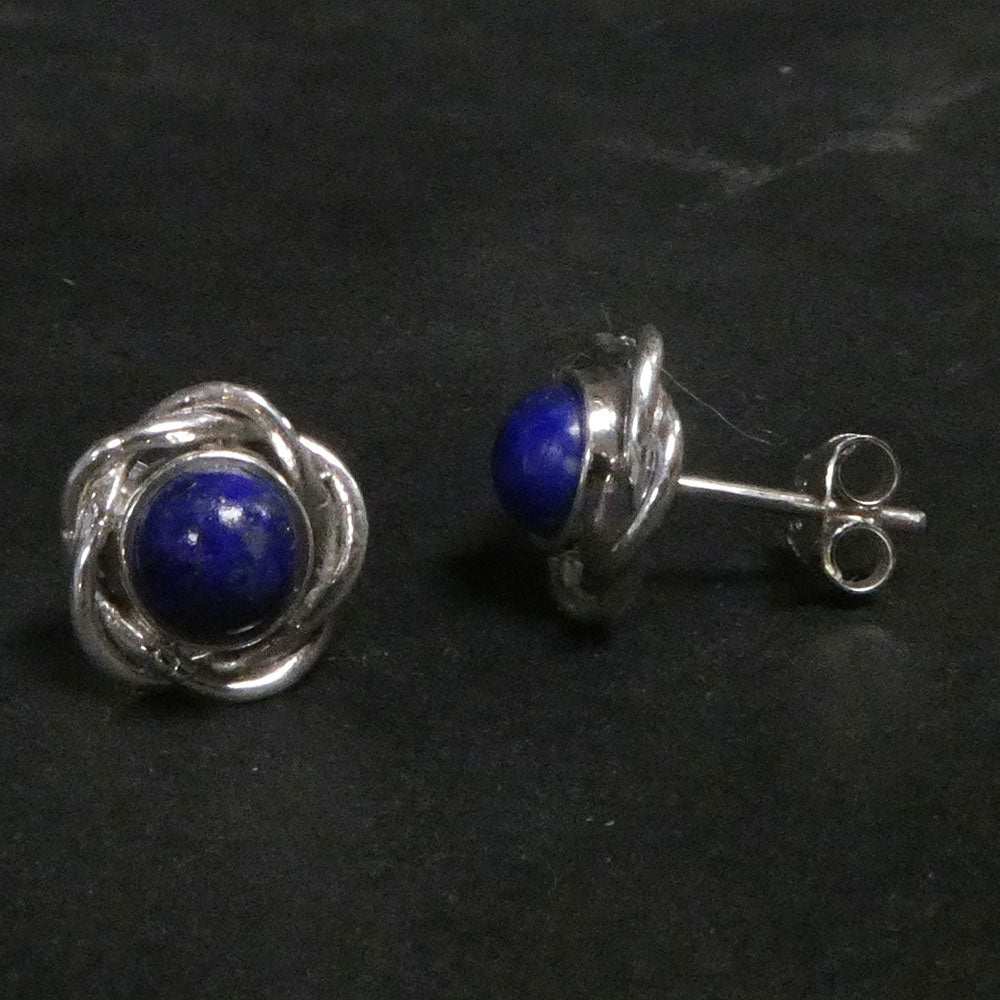 Lapislazuli Edelstein Ohrstecker 925 Siolber Damen Ohrringe edel