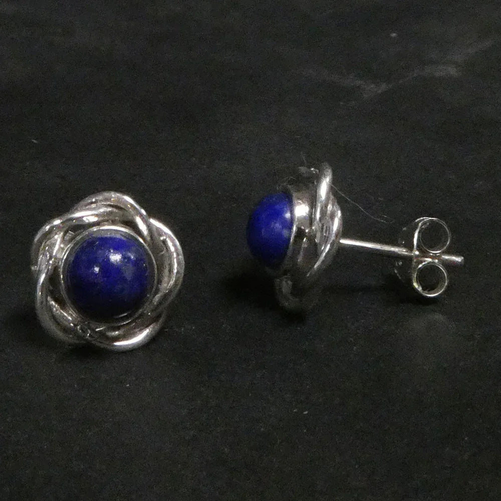 Lapislazuli Edelstein Ohrstecker 925 Siolber Damen Ohrringe edel