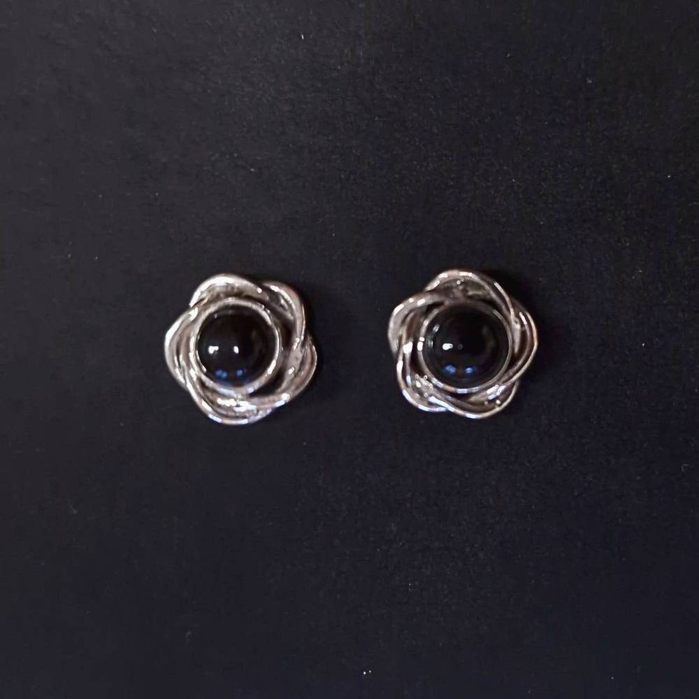 Ohrschmuck 925 Silber echter Onyx