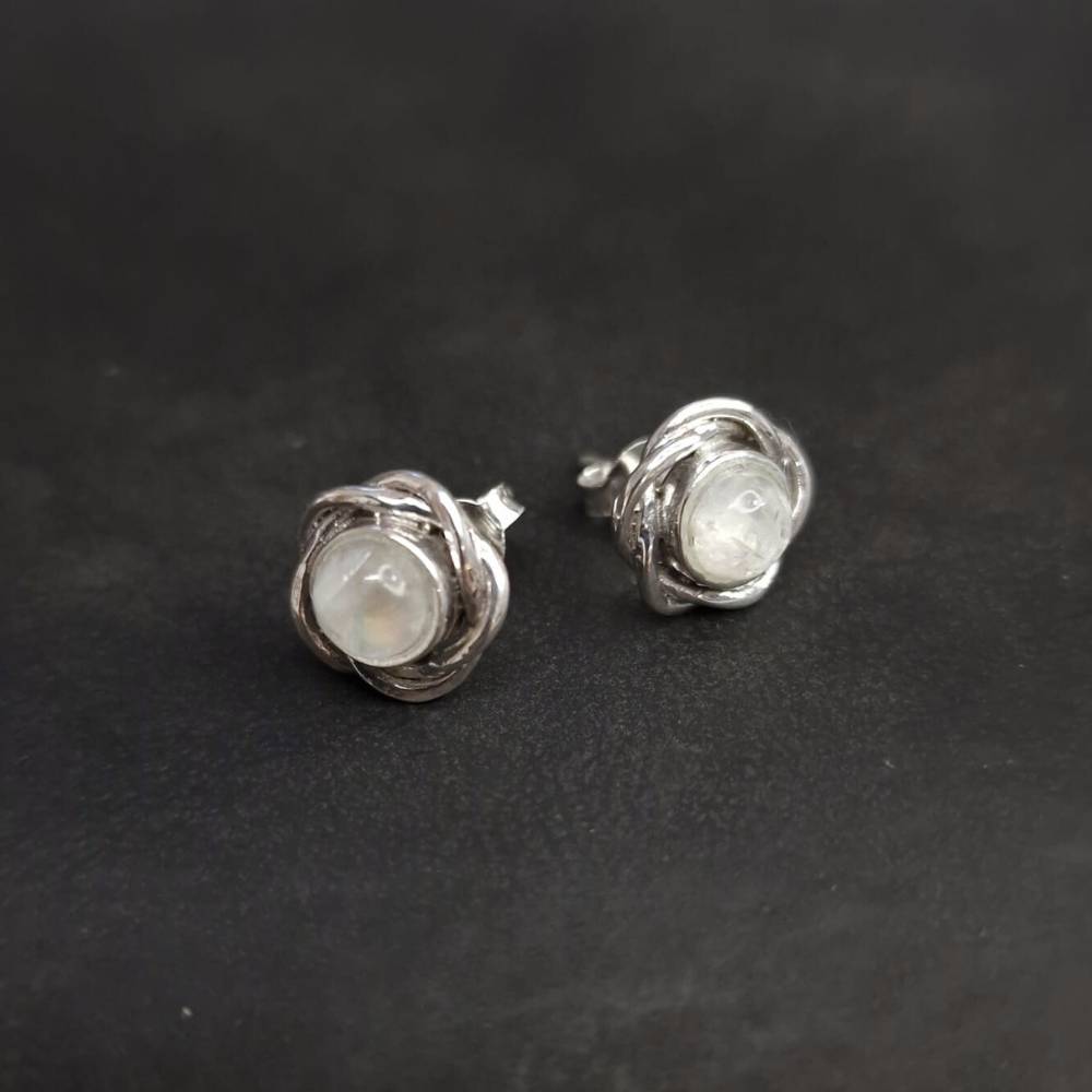 Ohrstecker Mondstein 925 Silber gut hautverträglich