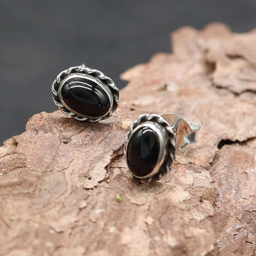 Stilvoller Onyx Ohrschmuck aus 925 Silber