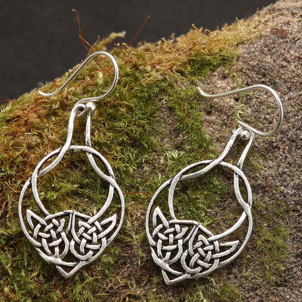 Feine keltische Ohrhänger Schmuck aus Sterlingsilber hochwertig