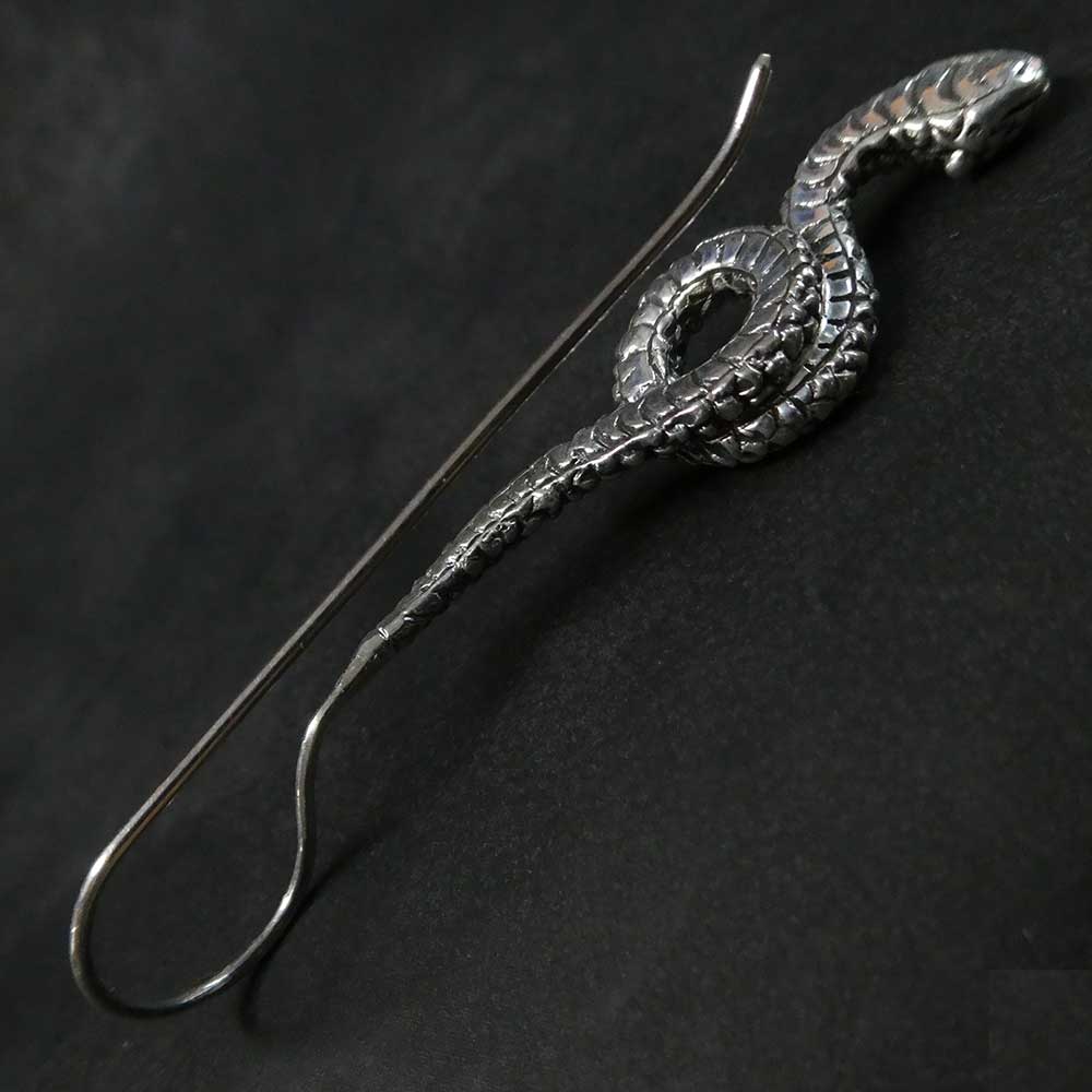 Schlangen Ohrring hinten lange Ohrhänger auffallender Edel Schmuck für Damen