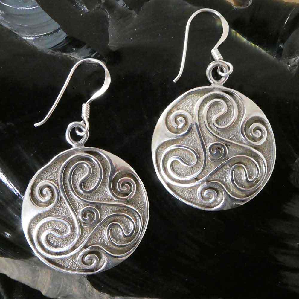 Triskelion Ohrschmuck Silber Triskel