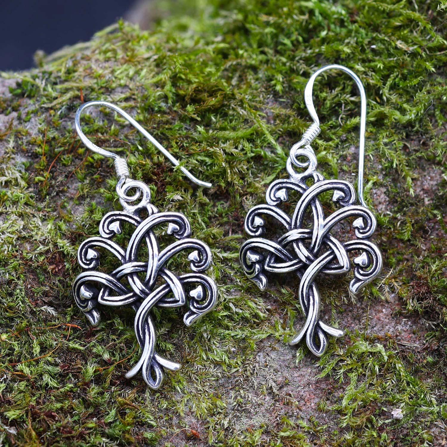 Lebensbaum Ohrringe Silber Hänger edler Ohrschmuck