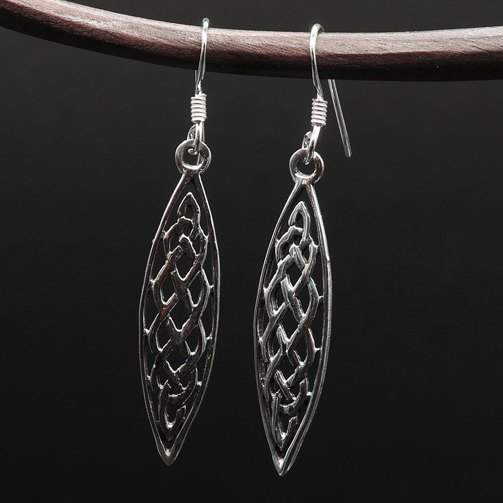 Keltischer Ohrschmuck lange Einhänger 925 Silber