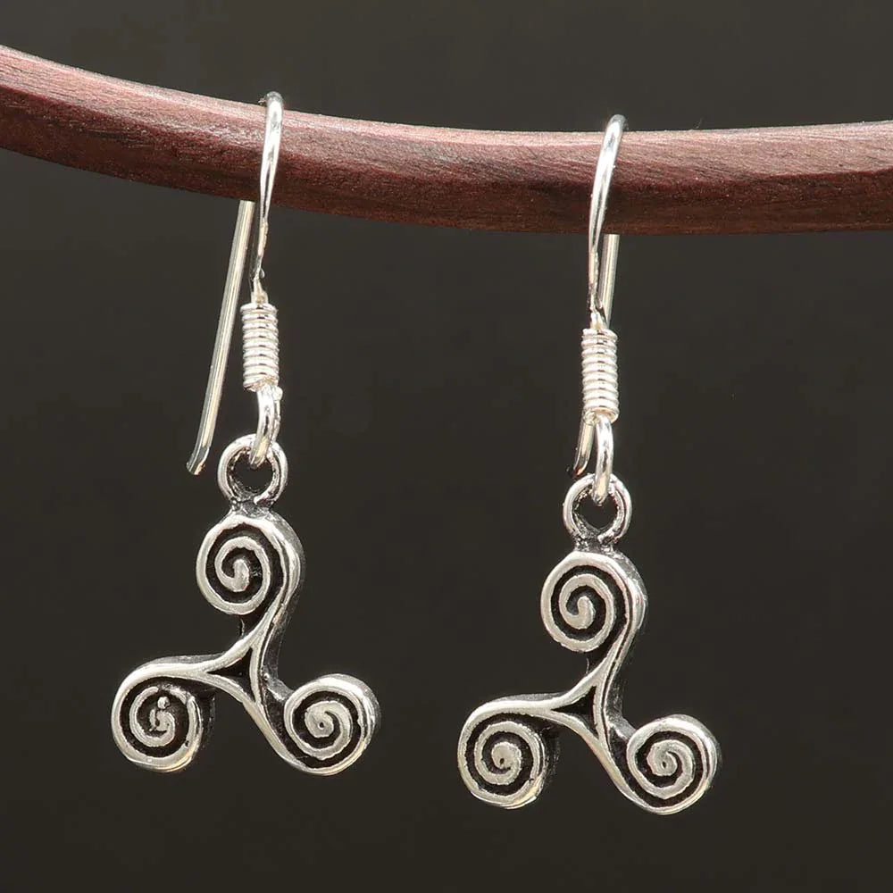 Triskel Ohrringe 925 Silber hochwertiger Ohrschmuck keltisch