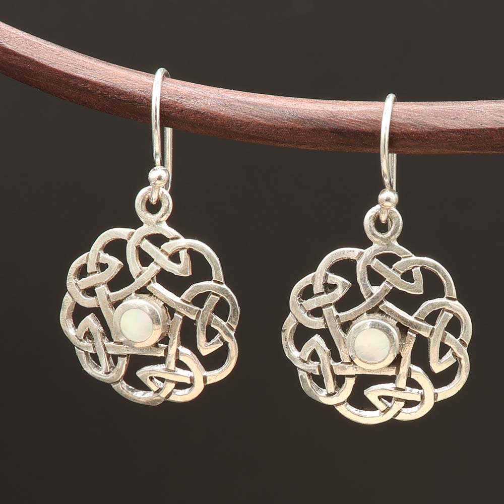 KeltenPerlmutt Ohrringe 925 Silber Damen Ohrhänger