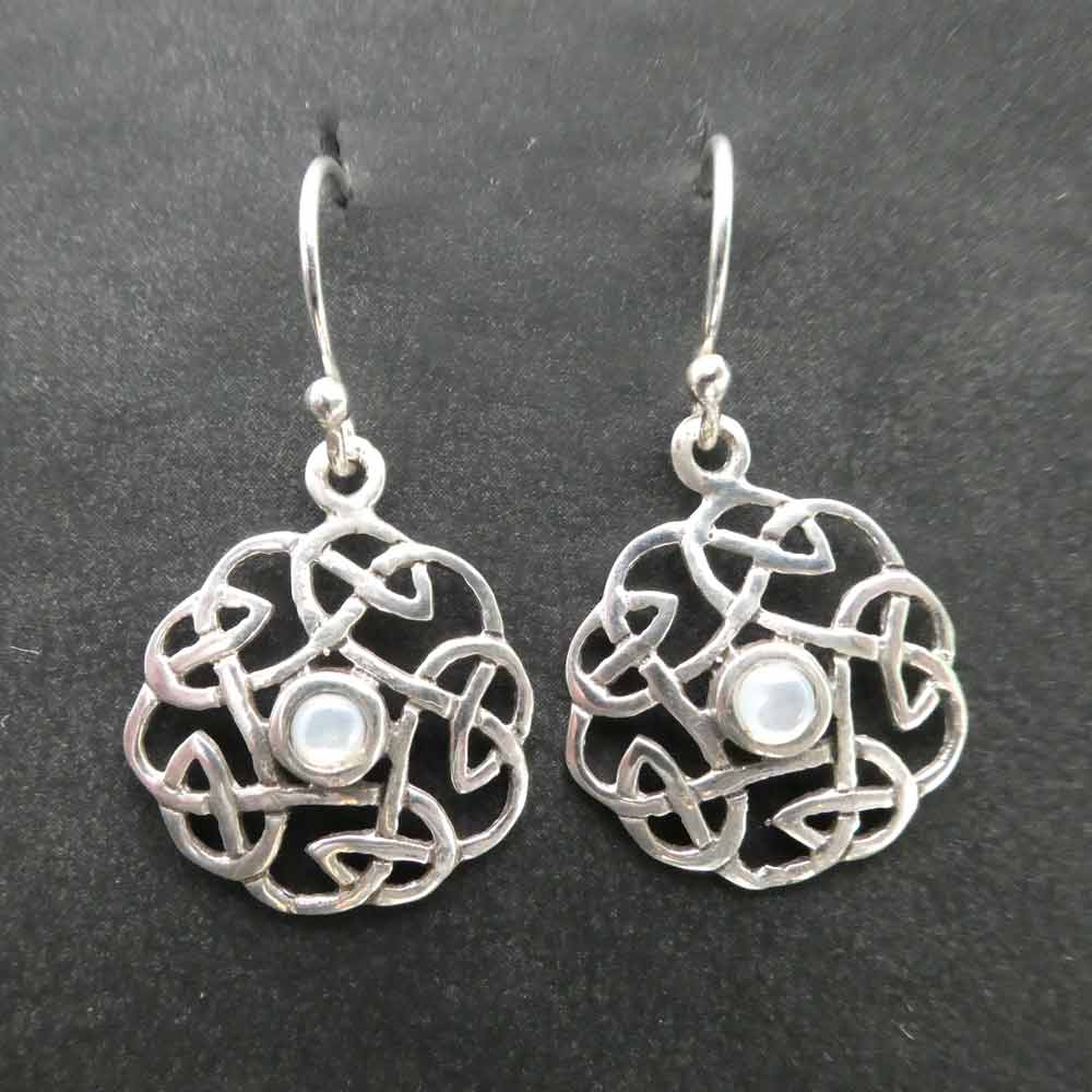 Keltischer Ohrschmuck Perlmutt Ohrringe Silber