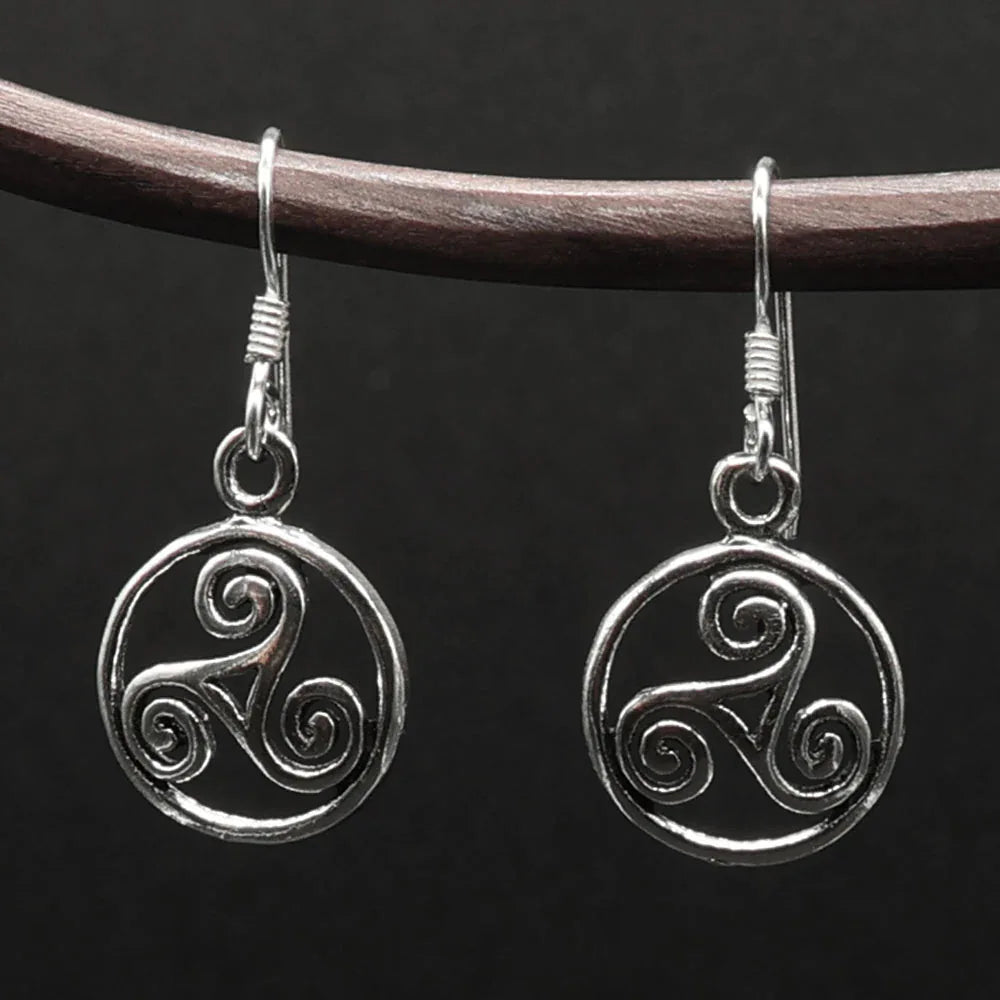 Ohrringe Triskelion Ohrschmuck 925 Silber Mittelalter Schmuck