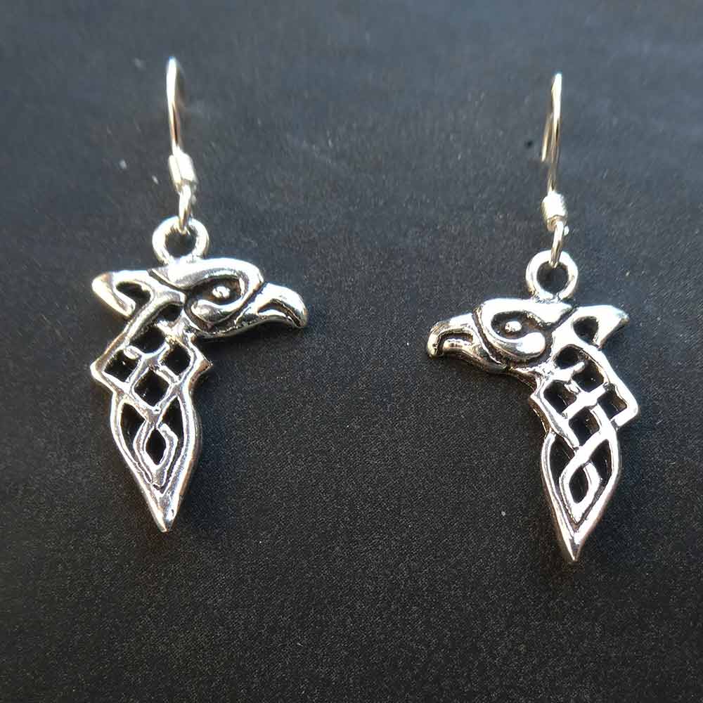 Raben Odins Ohrschmuck 925 Silber Einhänger Wikinger Ohrringe