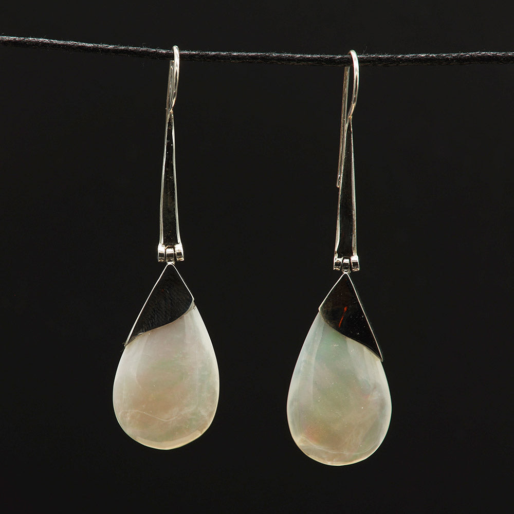 Edler Damen Ohrschmuck - Ohrhänger 925 Silber mit Perlmut