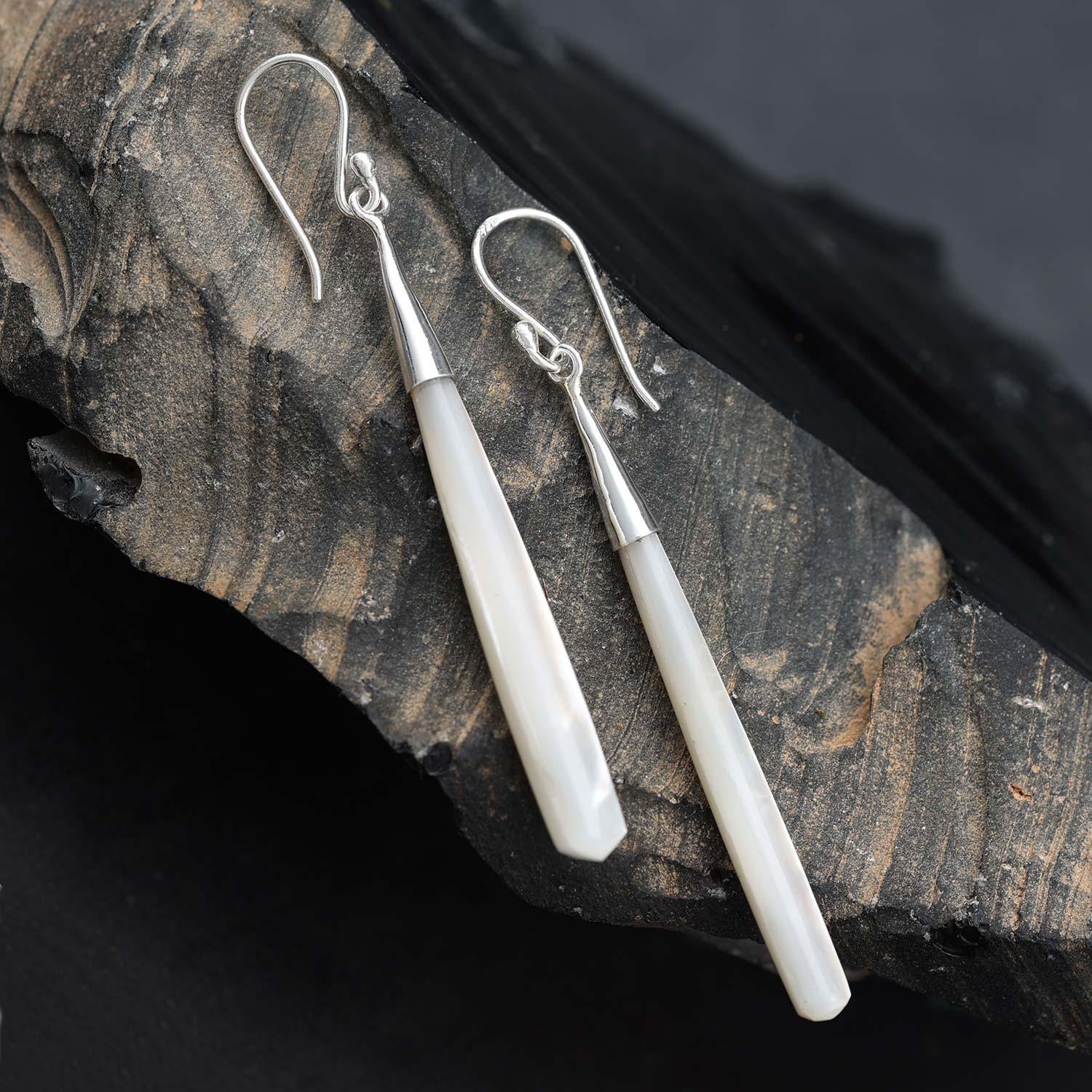 Perlmutt Ohrhänger 925 Silber Ohrschmuck Damen