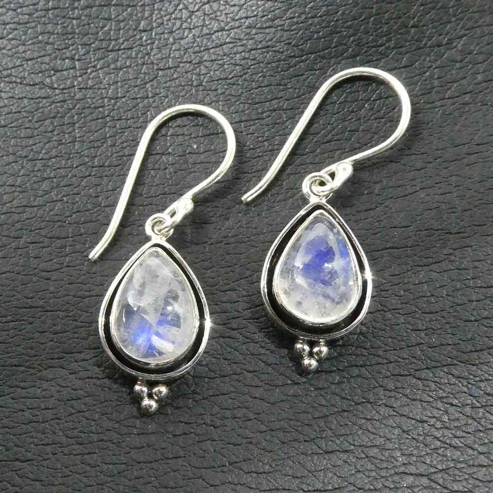 Mondstein Ohrhänger 925er Silber Ohrschmuck Einhänger