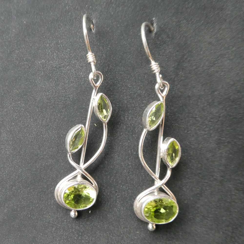 Peridot Ohrringe Edelstein Einhänger Ohrschmuck grün