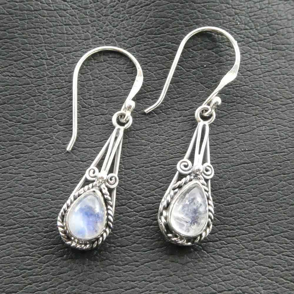 Mondstein Ohrringe Hänger edler Silberschmuck