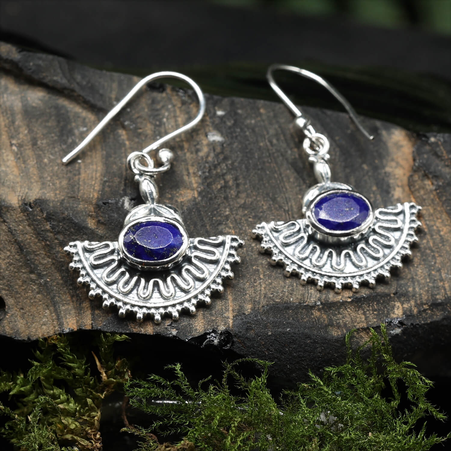Ohrringe Lapislazuli Silber Ohrschmuck Steinschmuck Sterlingsilber