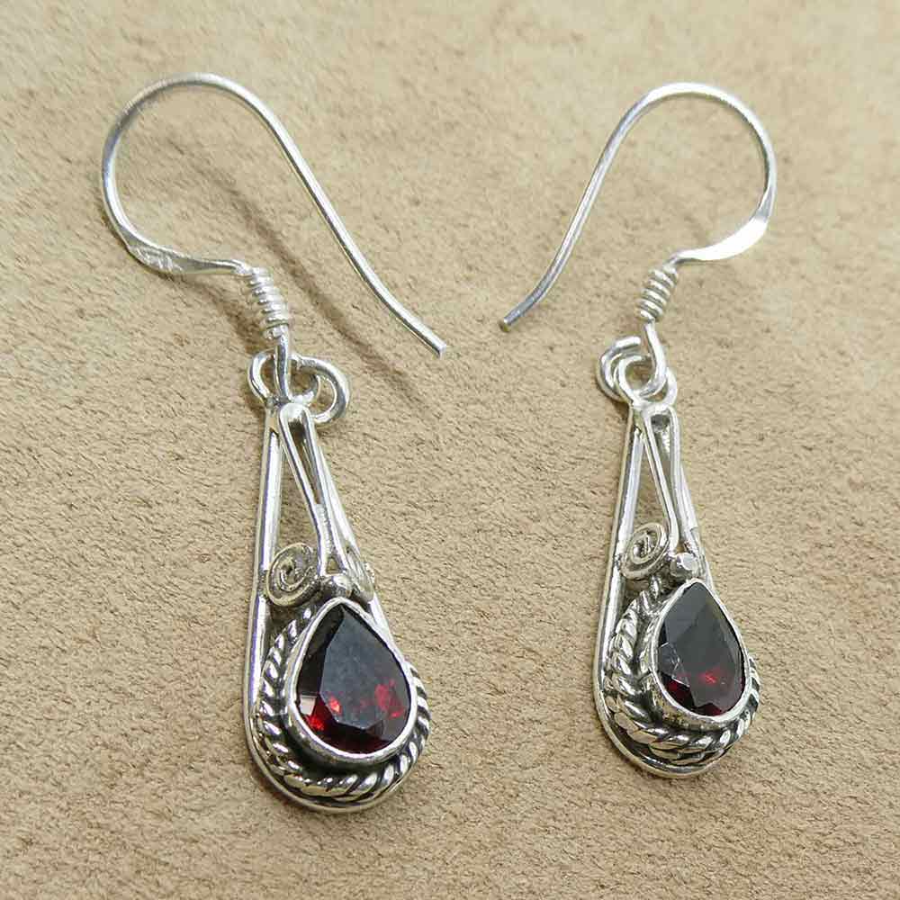 Granat Ohrringe Ohrhänger edler Silberschmuck