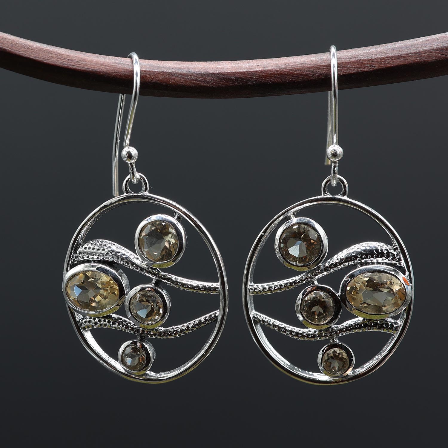 Citrin Ohrschmuck elegant design Ohrhänger 925 Silber