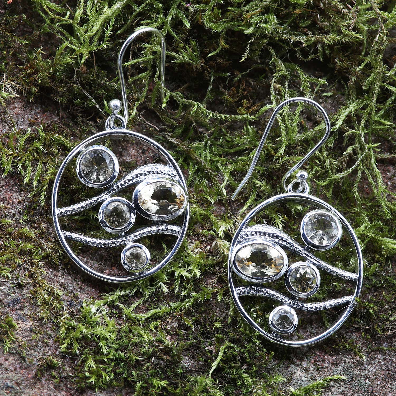 Citrine earrings, exceptional, 925 silver drop earrings, elegant